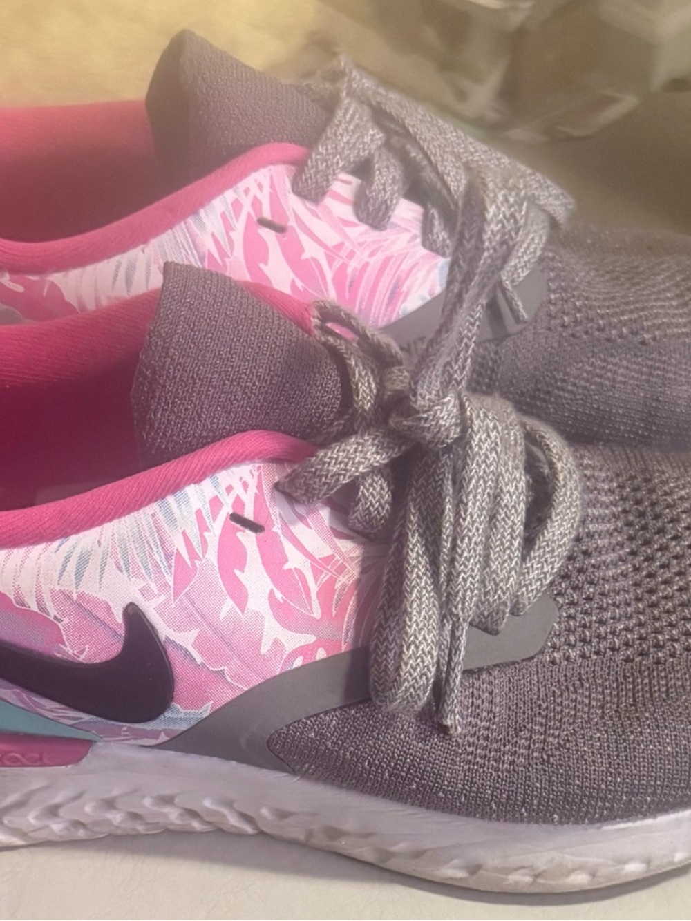 Nike Women's Gray & Pink Athletic Sneakers